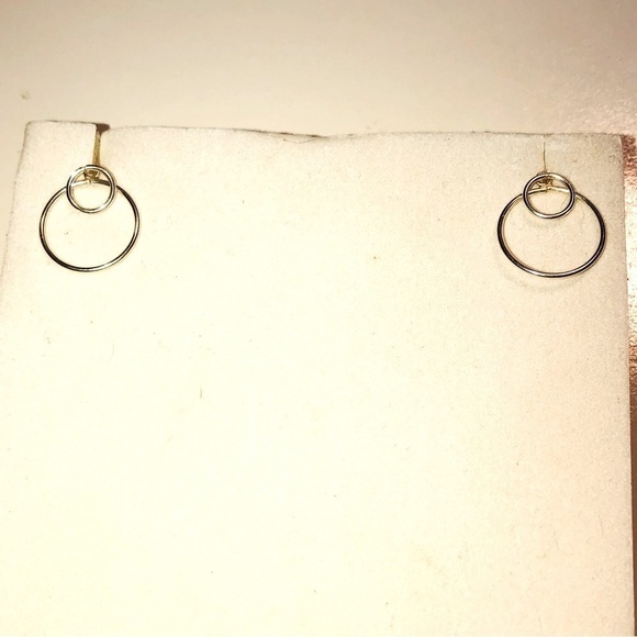 𝅺2 Way Sterling Silver Circle Stud Earrings Approx .6” - Picture 1 of 6